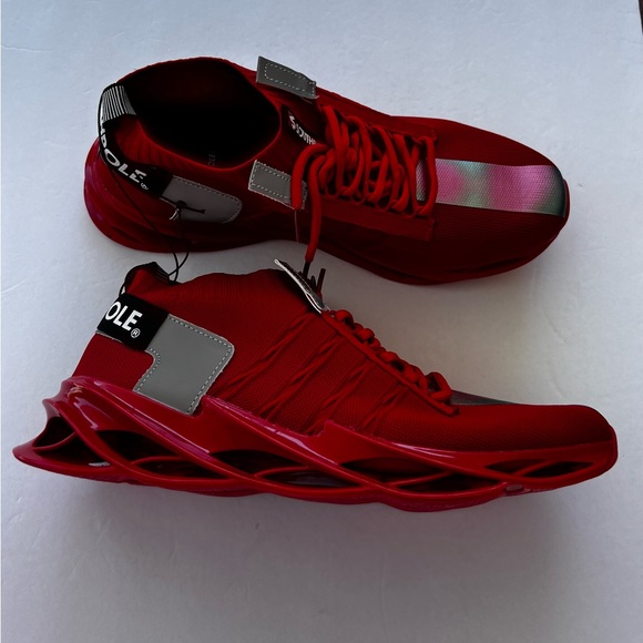 South Pole Reflective Red & Silver Mens Shoes 9.5 New Whithout Box - Picture 2 of 7